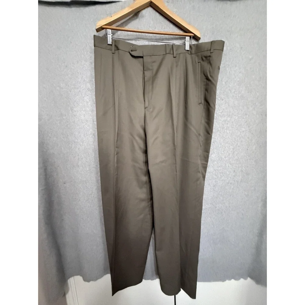 Gianfranco Ruffini Manzini Suit Mens 48L 44x32 Brown Wool‎ 2 Piece Jacket Pants